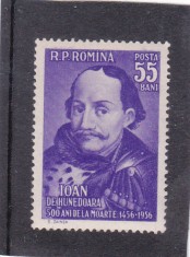 ROMANIA 1956 LP 419 - 500 ANI MOARTEA IOAN DE HUNEDOARA,MNH foto