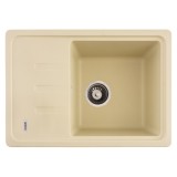 Chiuveta bucatarie din granit Slim Flow Ivory, 1 cuva cu scurgator 615x430 mm