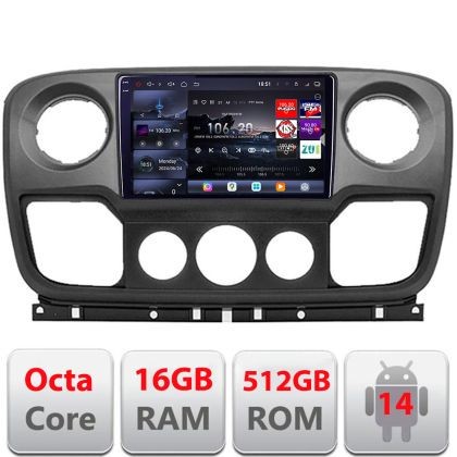 Navigatie Opel Movano, Renault Master 2010-2021 Android radio gps internet 8 core QLED 2K 16+512 360GB Edotec V2 CarStore Technology