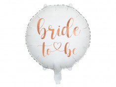 Balon folie metalizata inscriptionat Bride to be, Deco, Alb, 45cm foto