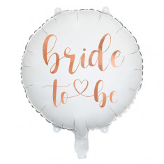 Balon folie metalizata inscriptionat Bride to be, Deco, Alb, 45cm