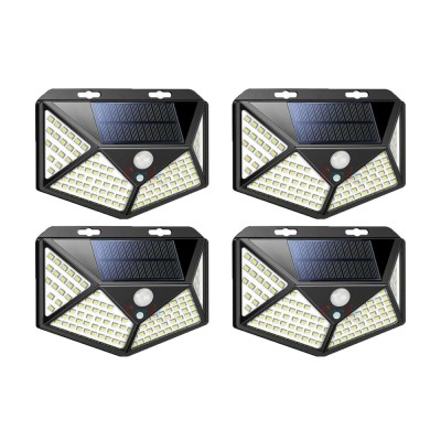 Set 4 lampi cu incarcare solara, senzor de miscare si amurg/lumina, stare de veghe, 3 moduri de iluminare, 114 x LED, K KATHODE foto