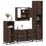 Gossi set de mobilier de baie din 4 piese din lemn de stejar maro