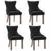 Scaune de bucatarie, 4 buc., negru, material textil