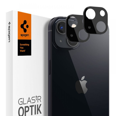 Set 2 Folii de protectie camera Spigen Optik.TR Protector pentru Apple iPhone 13 Mini/13 Negru foto