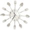 Ceas de perete model lingura/furculita argintiu 31 cm aluminiu