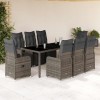 Gossi set bistro de gradina cu perne, 9 piese, gri, poliratan