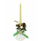 Aranjament de craciun cu lumanare cu elemente naturale in vas ceramic, 29 cm , Eventissimi