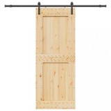 Ușă glisantă cu set feronerie, 90x210 cm, lemn masiv de pin