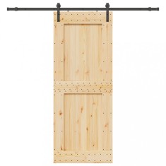 vidaXL Ușă glisantă cu set feronerie, 90x210 cm, lemn masiv de pin 3332709
