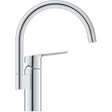 Baterie bucatarie Grohe Start OHM sink C-spout, monocomanda, cartus ceramic, pipa inalta pivotanta, aerator, 339 mm, Crom