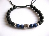Bratara barbati si femei, lapis lazuli si roca vulcanica, bratara unisex 27679