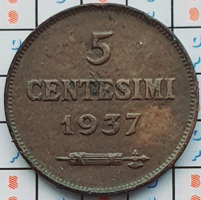 San Marino 5 centesimi 1937 - km 12 - A033