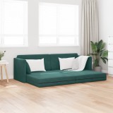 VidaXL Canapea Pat 2 &icirc;n 1 Verde &Icirc;nchis 213x144x60 cm Catifea