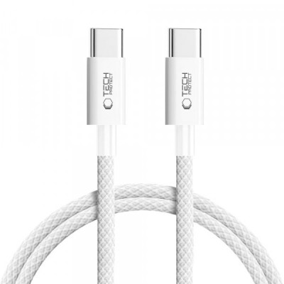 Cablu Date si Incarcare USB-C - USB-C Tech-Protect Ultraboost Lite, 60W, 1m, Argintiu foto