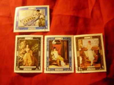 Serie Ajman 1969 - Pictura - Maestri Francezi , 4 val. stampilate foto