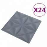 Panouri de perete 3D 24 buc. gri 50x50 cm model origami 6 m&sup2;