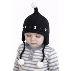 Caciulita neagra crosetata tip piticot (Marime Disponibila: 18-24 luni)