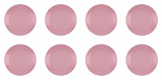 Set farfurii 8 piese pentru fructe, din plastic, culoare roz pudrat, diametru 20 cm