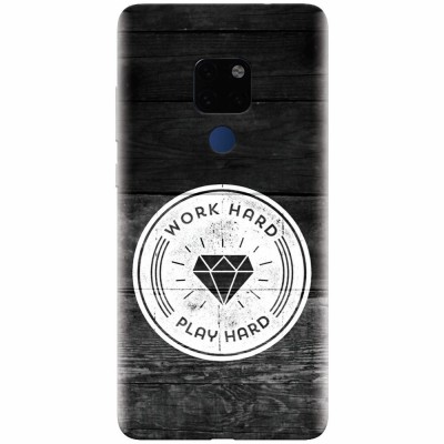 Husa silicon pentru Huawei Mate 20, Work Hard Play Hard foto