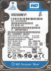 hdd western digital WD Scorpio Blue 250GB giga SATA-300 wd2500bevt 2 3 2.5&amp;quot; foto