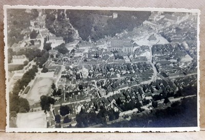 BRASOV , VEDERE AERIANA , FOTOGRAFIE TIP CARTE POSTALA , MONOCROMA, NECIRCULATA , PERIOADA INTERBELICA foto