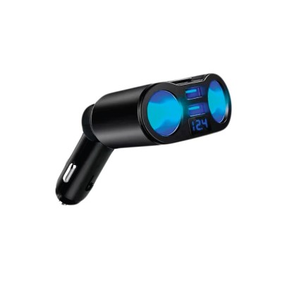 Incarcator multifunctional bricheta auto Carguard, 2 USB, 2 mufe bricheta, indicator voltaj foto