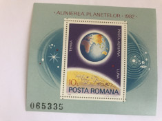 ROMANIA 1982 ALINIEREA PLANETELOR COLITA DANTELATA MNH foto