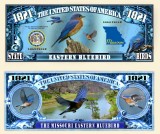 !!! SUA = FANTASY NOTE (TJ6) = MISSOURI , ESTERN BLUEBIRD - 2017 - UNC