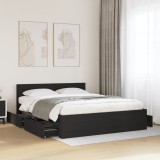 VidaXL Cadru de pat cu tăblie fără saltea, negru, 160x200 cm 3295549