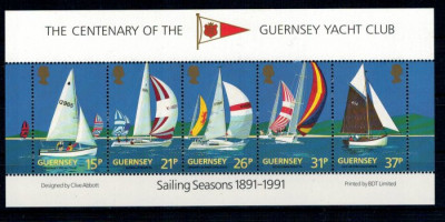 Guernsey 1991 - Yacht Club, bloc neuzat foto