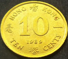 Moneda 10 CENTI - HONG KONG, anul 1989 *cod 1806