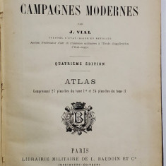 HISTOIRE ABREGEE DES CAMPAGNES MODERNES par J. VIAL , ATLAS , CONTINE 63 PLANSE , 1886