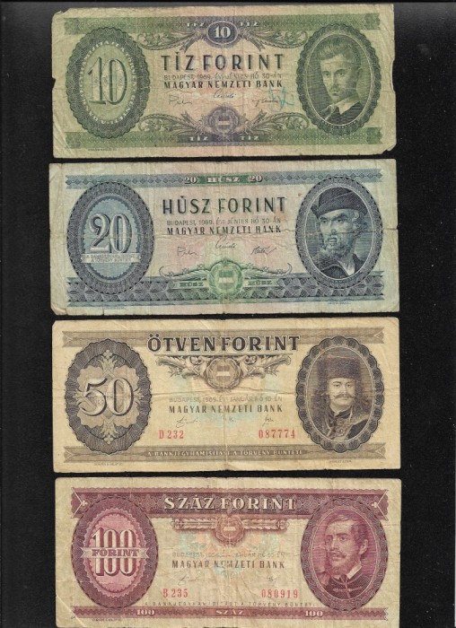Set Ungaria 10 + 20 + 50 + 100 forint