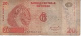 B11 - Bancnota foarte veche - Congo - 20 franci - 1997