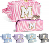 LIFE Personalizat Mare Cute Roz Machiaj Geantă - Inițial Cosmetic Travel Bag Lar