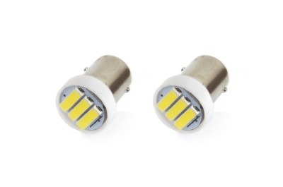 Set 2 becuri auto cu leduri AMIO 12V 0.4W Ba9s T8.5 , 3 SMD 7020, bord si pozitie AutoDrive ProParts foto