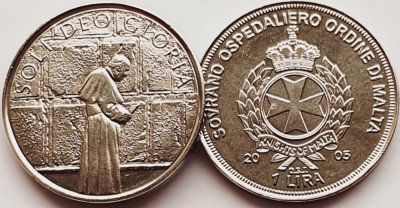 3047 Ordinul din Malta 1 Lira 2005 Prayer at the Wailing Wall - tiraj 5.000 UNC foto