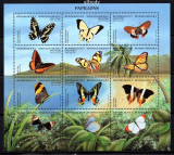 MADAGASCAR 1998, Fauna, Fluturi, serie neuzata, MNH, Nestampilat