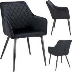Scaun tapitat,velur negru, APIS