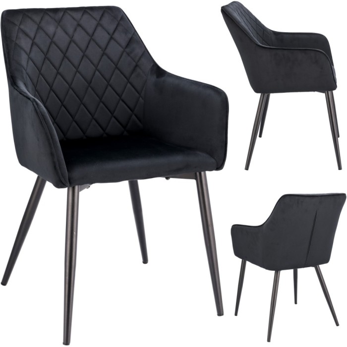 Scaun tapitat,velur negru, APIS