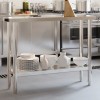 Masă de lucru bucătărie vidaXL, 110x30x85 cm, inox, HORECA, restaurant, bar, blat lucru, depozitare, raft inferior, picioare reglabile