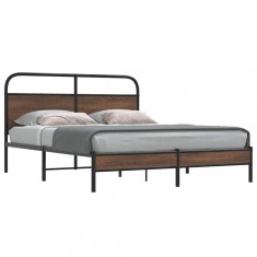 vidaXL Cadru de pat fără saltea stejar maro 160x200 cm Lemn prelucrat 4100467