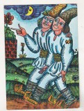 bnk cp Ilustratie de Done Stan la vol Pacala si Tandala de Al Mitru - carte postala necirculata