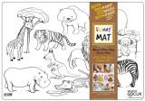 Plansa reutilizabila cu desene de colorat, model Animale Salbatice,48x33.5 cm