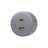 Cumpara ieftin Modul priza USB A+C 20W compatibil cu sina modulara Luxion, gri