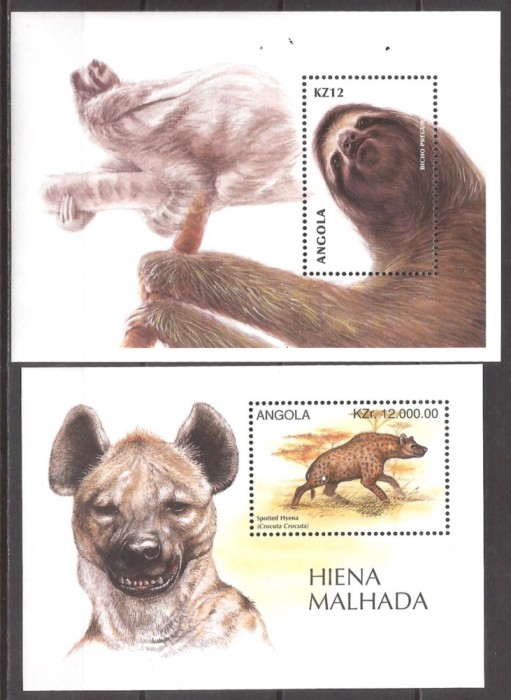 ANGOLA 1996,2000 FAUNA ( 2 colite dantelate) MNH