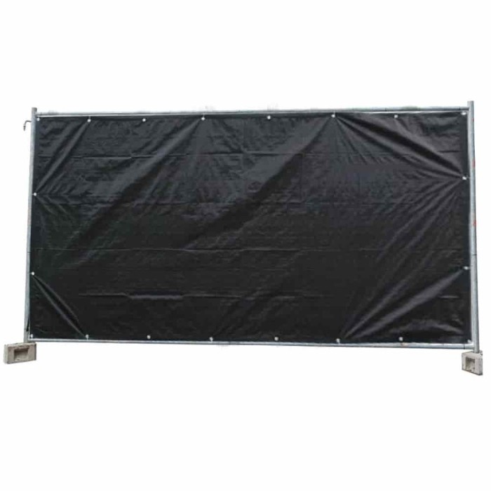 Prelată pentru gard de construcție 160g/m&sup2; negru PE 1, 76m x 3, 41m