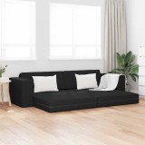 Canapea Pat 2-in-1 Neagră 245x150x60.5 cm Țesătură