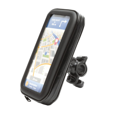 Husa telefon pentru biciclete Wheel Zone, 88 x 152 x 30 mm, maxim 5.5 inch, suprafata tactila, Negru foto